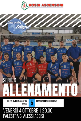 Venerdì 4 ottobre allenamento di serie D con Sir a Santa Maria degli Angeli